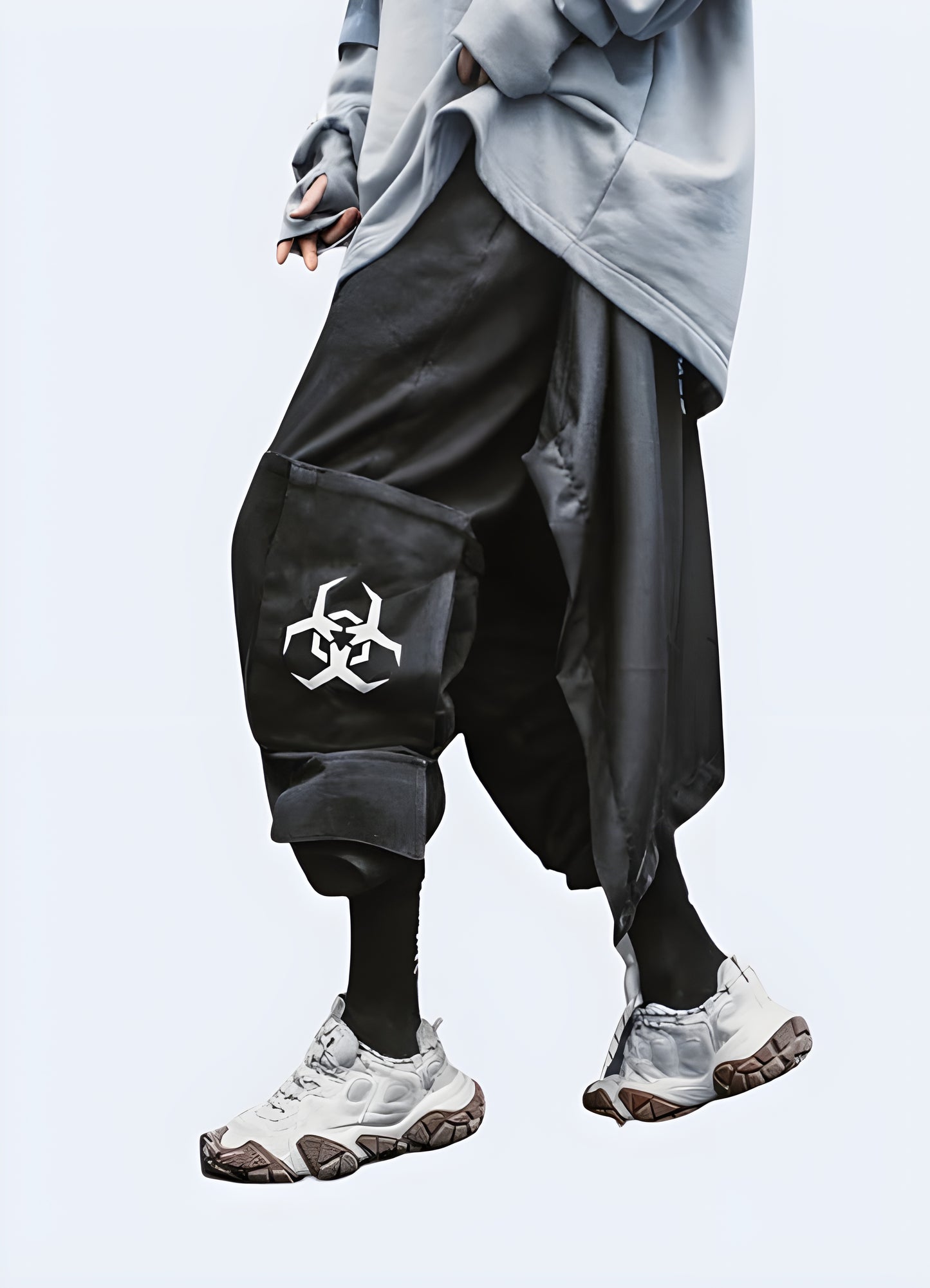 This biohazard pants is the perfect garment to complete your  techwear outfit.