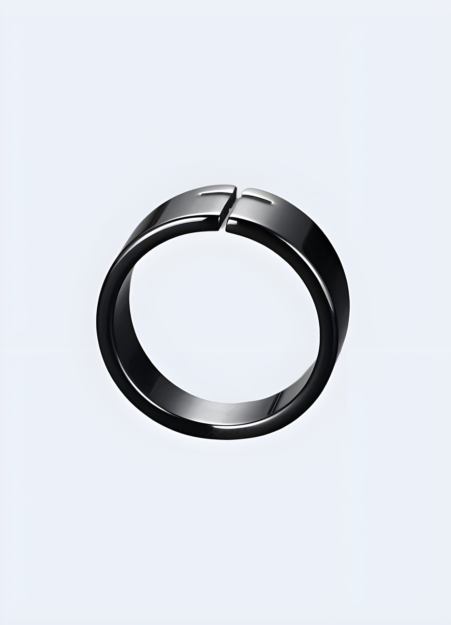 Rocker style pinky ring black cross ring.