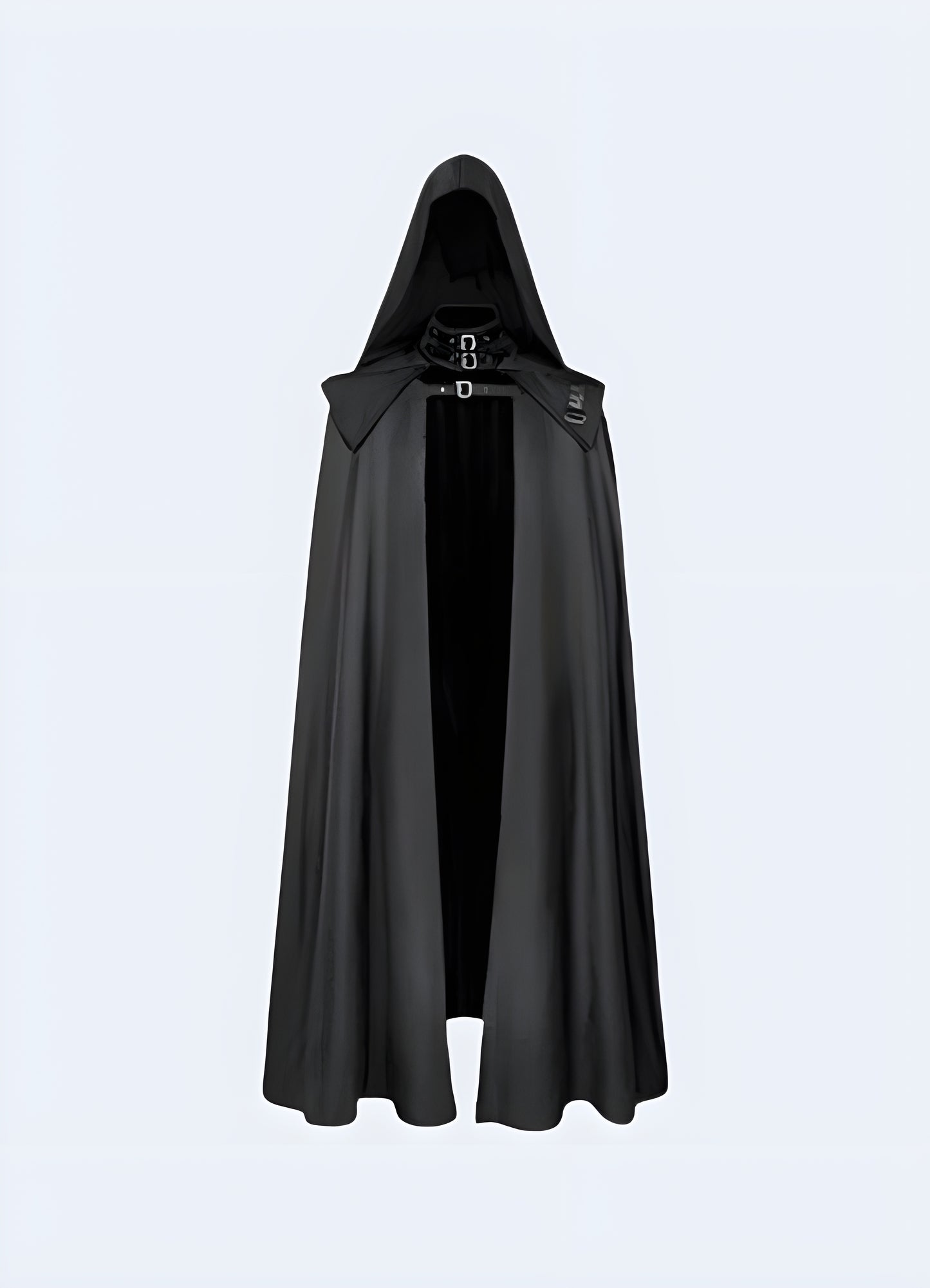 Medieval style cloak comes with hood black jedi cloak.