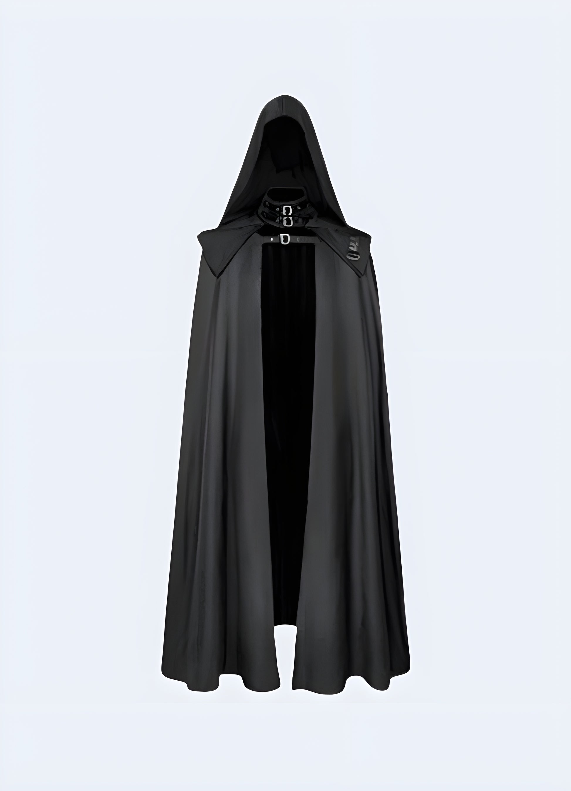 Medieval style cloak comes with hood black jedi cloak.