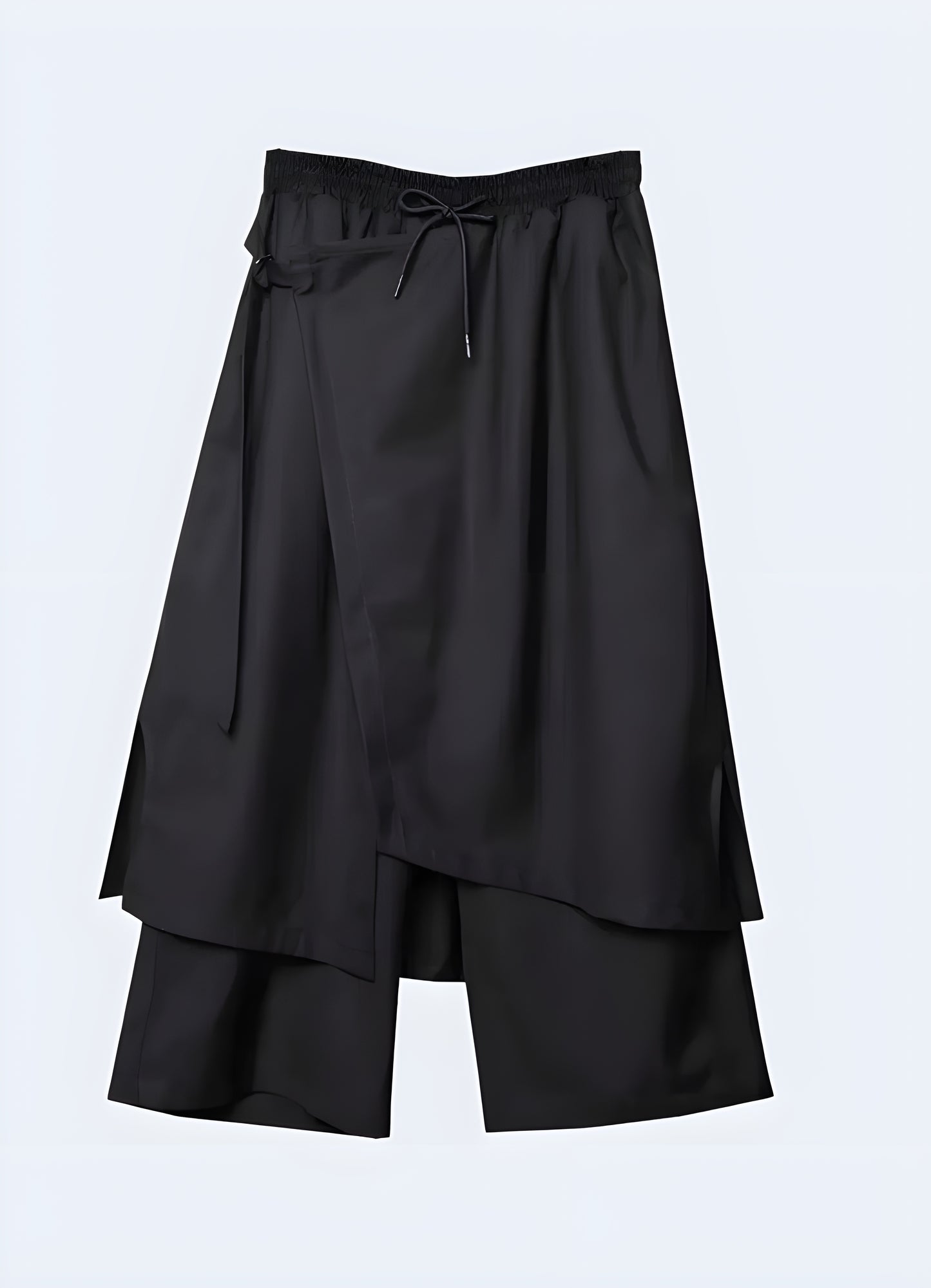 Showcase your style with these black ninja pants, featuring a sleek front view and a relaxed fit. Perfect for a dynamic, street-ready look with ultimate comfort.