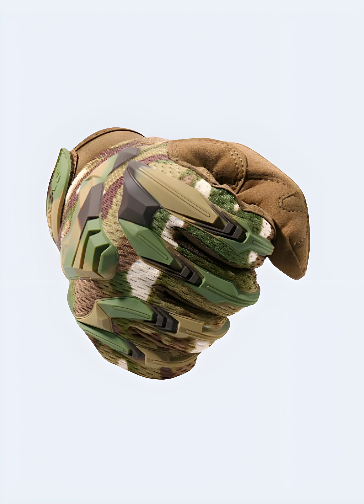 Full finger gloves camo tactical front view.
