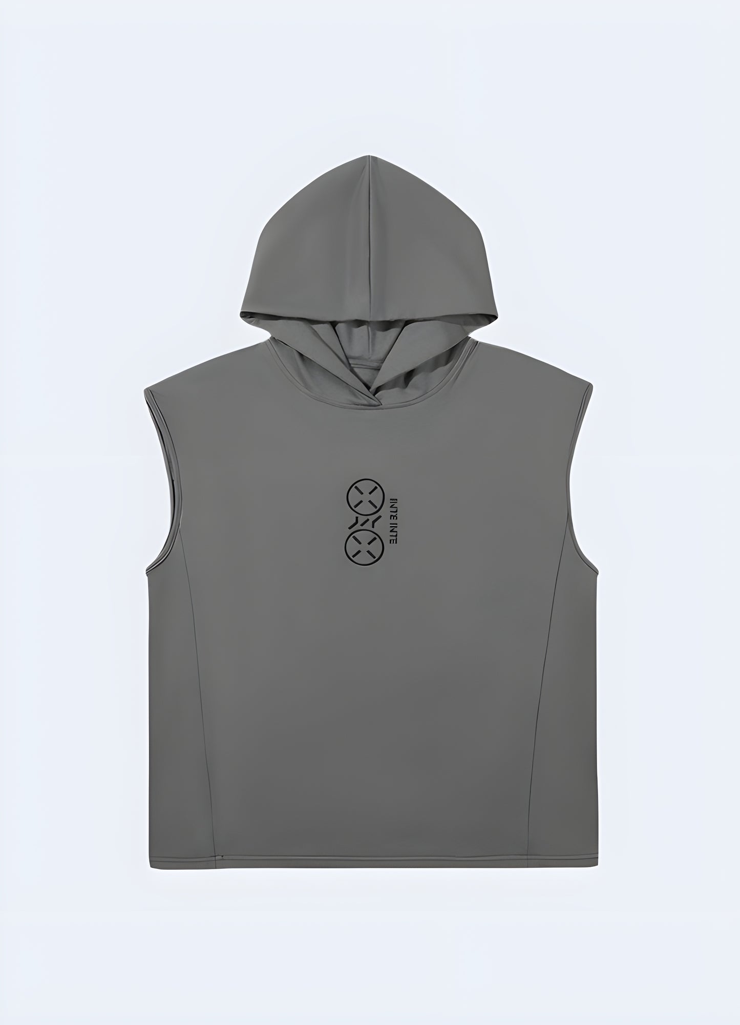 Japanese streetwear, urban style futuristic hoodie grey.