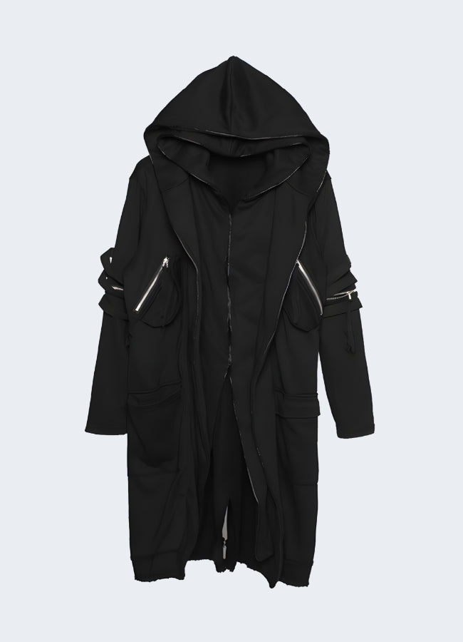 Stay comfortable and protected from the wind in this innovative trench coat techwear.