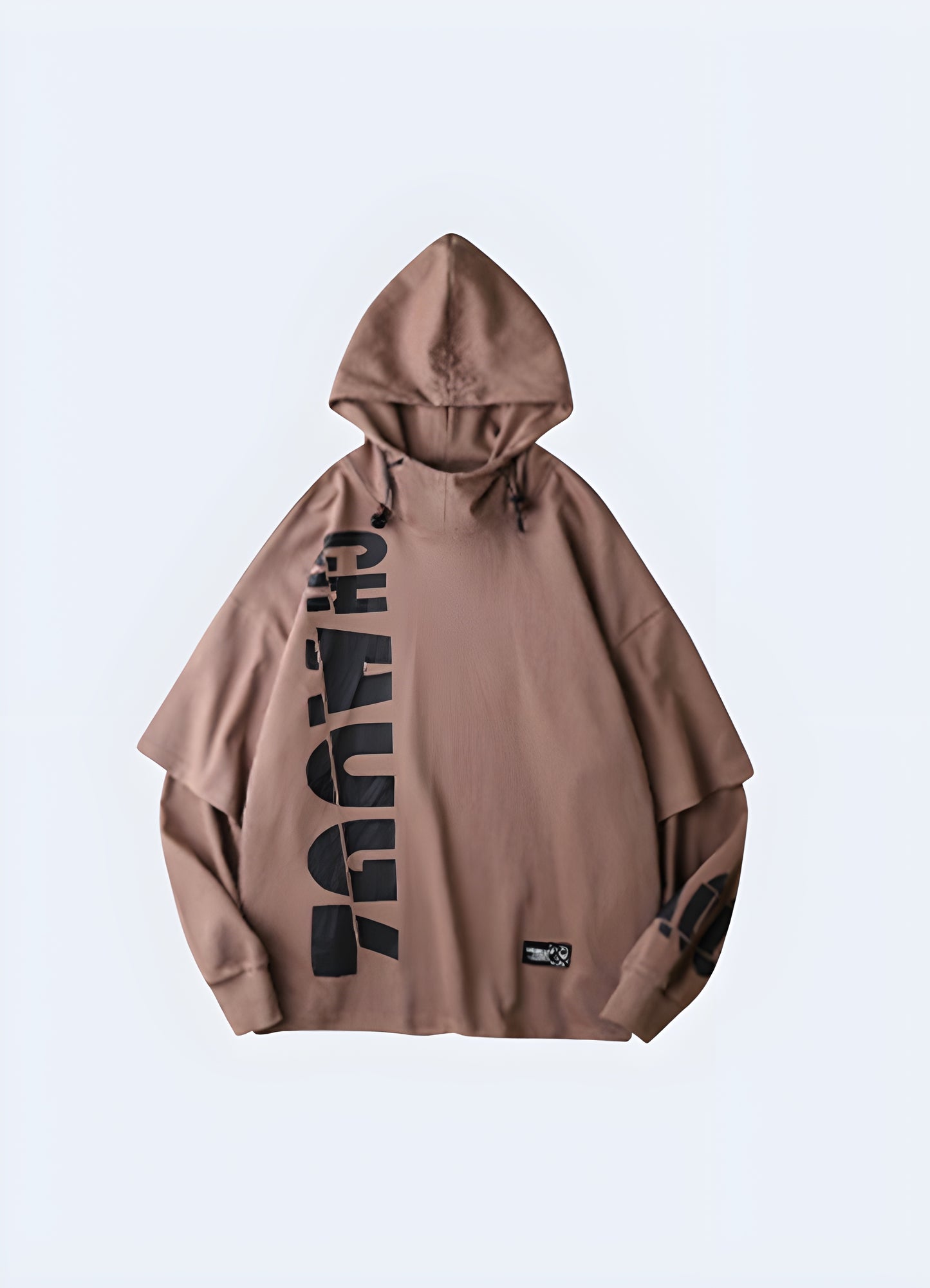 This sleek black hoodie captures the essence of tokyo street style with subtle harajuku-inspired details.