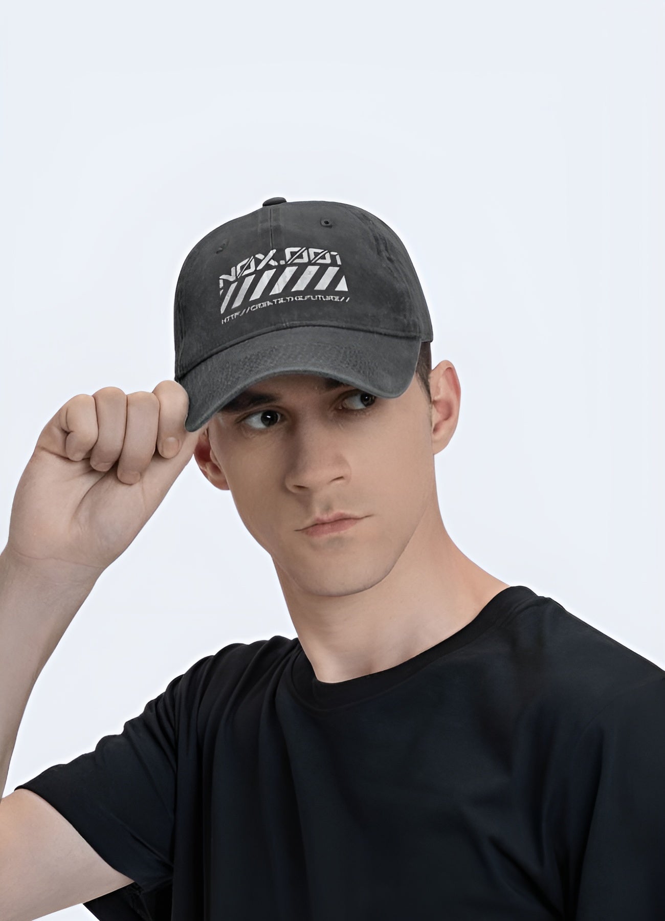 Immerse yourself in the cyberpunk world with the cap's intricate, futuristic print.