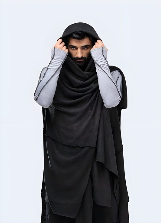 The open-front poncho geometric design highlights your refined taste.