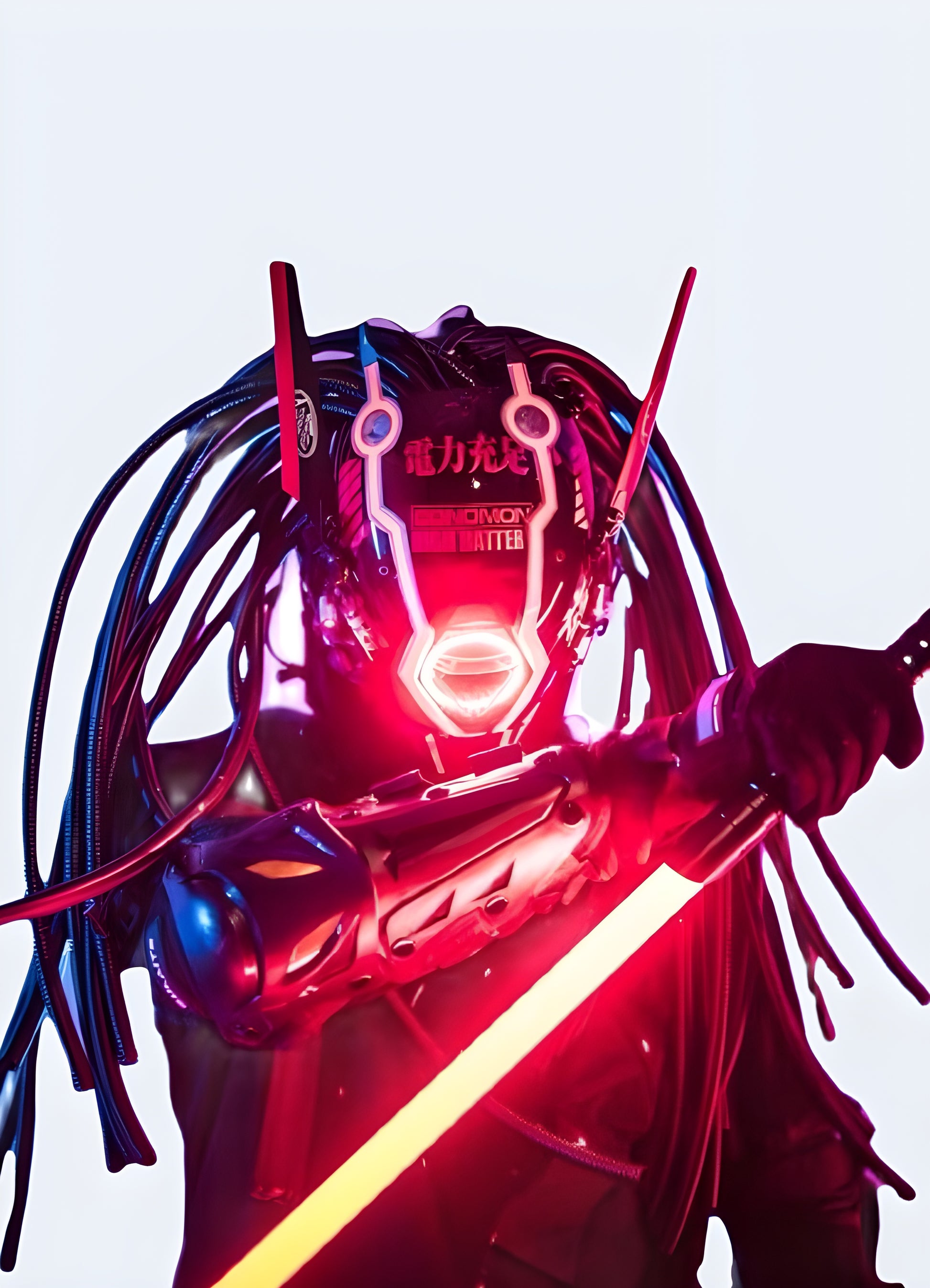 Cyberpunk samurai mask helmet intimidating look complements many costumes.