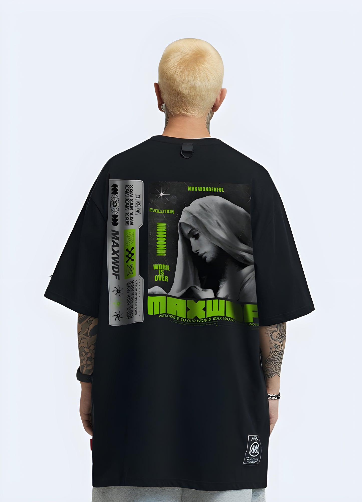 This cyber tee's design is more than just a garment - it's a statement.