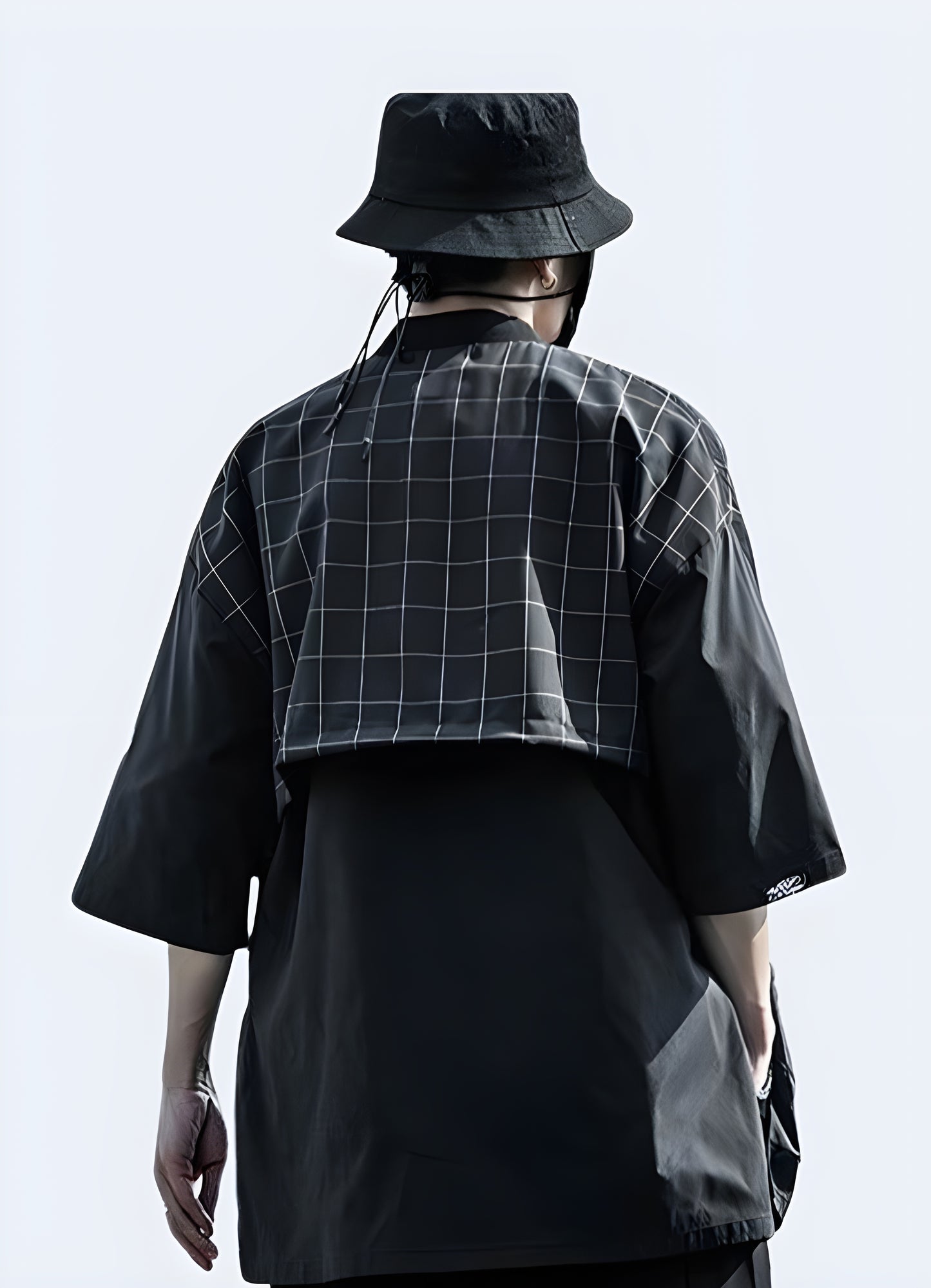 Traditional Japanese yukata kimono black.