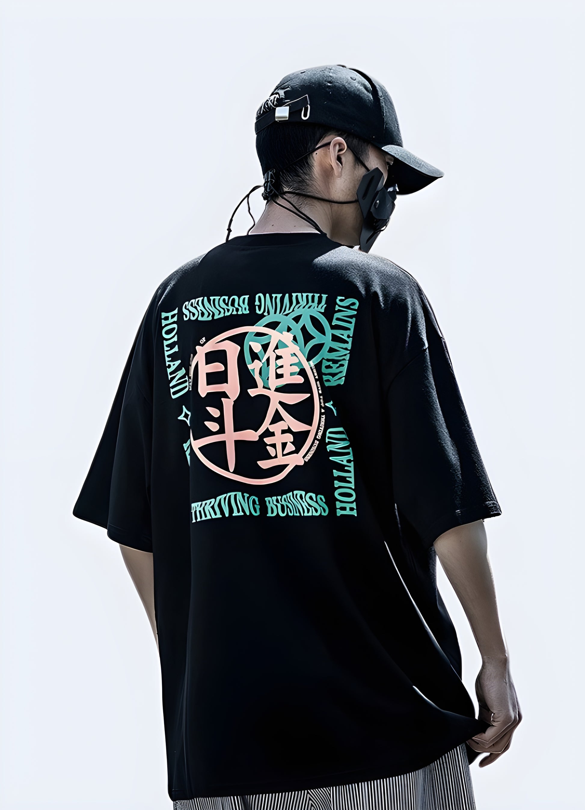 Embrace the cozy life in this oversized Korean print tee.