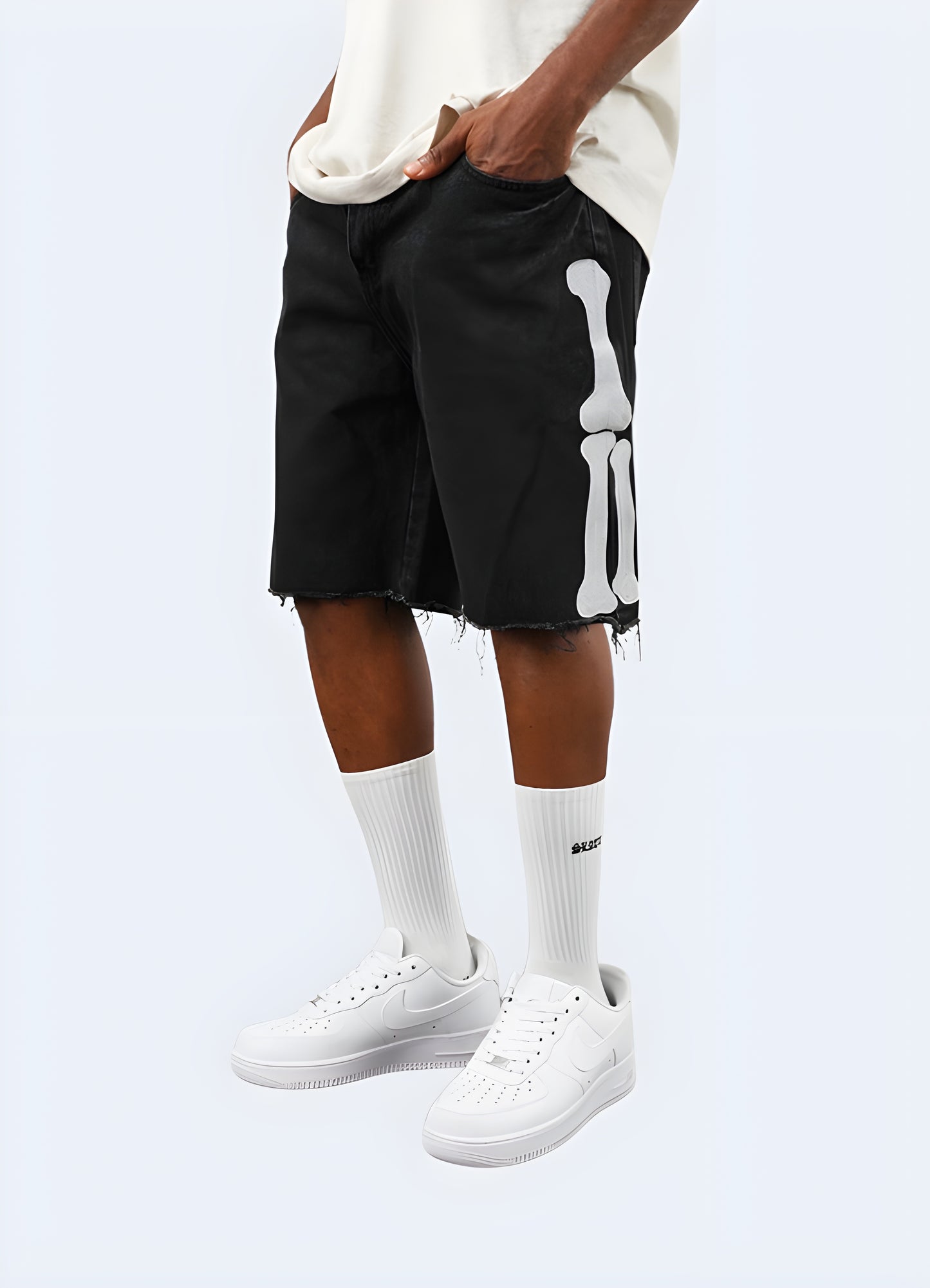 Experience unparalleled comfort in these skeleton shorts.