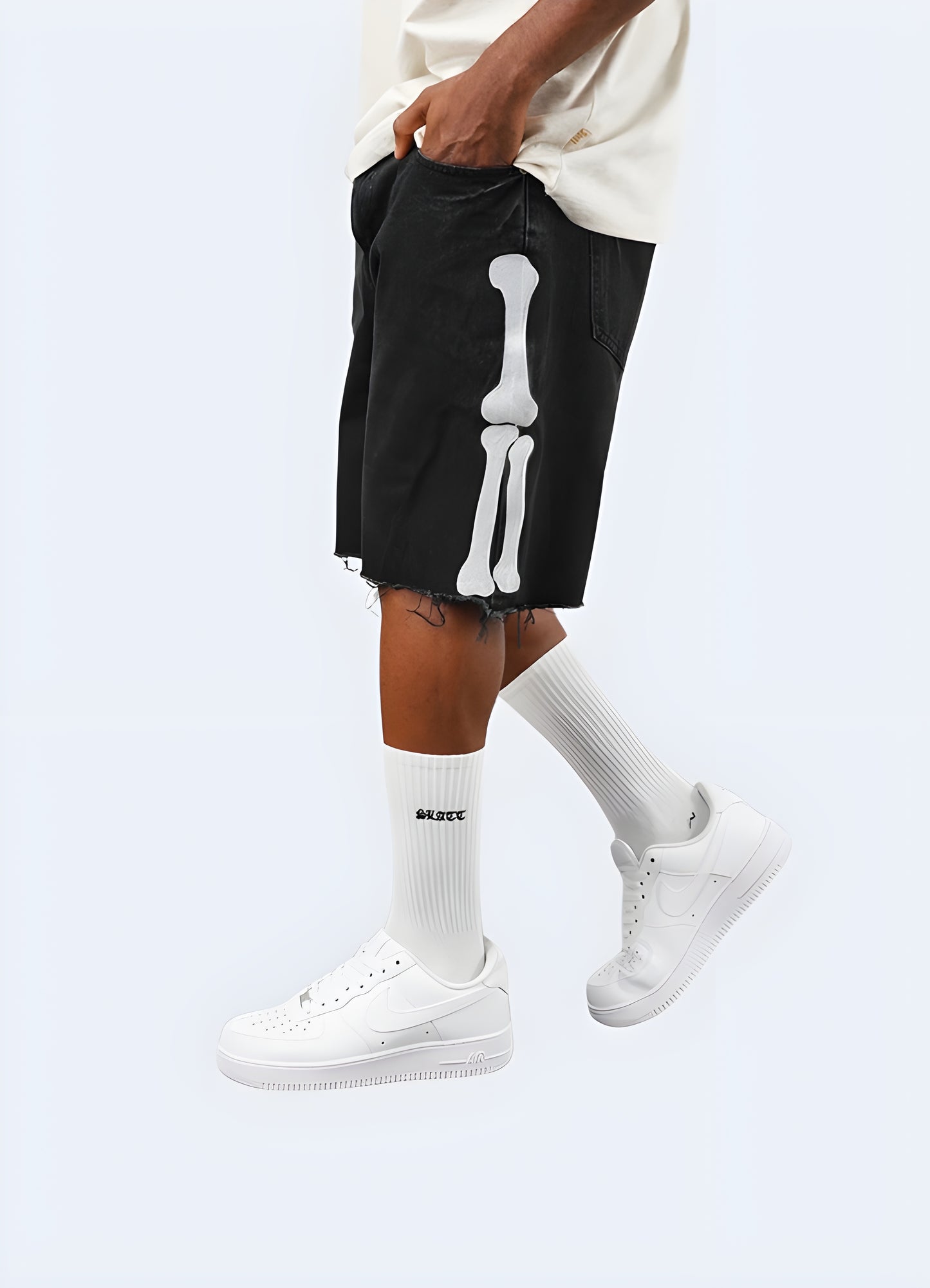 Conquer your goals in these sleek skeleton shorts.