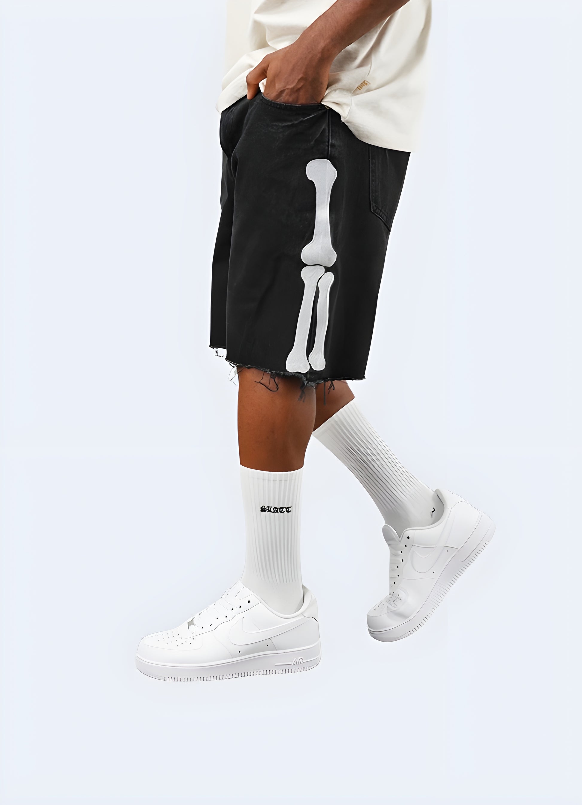 Conquer your goals in these sleek skeleton shorts.