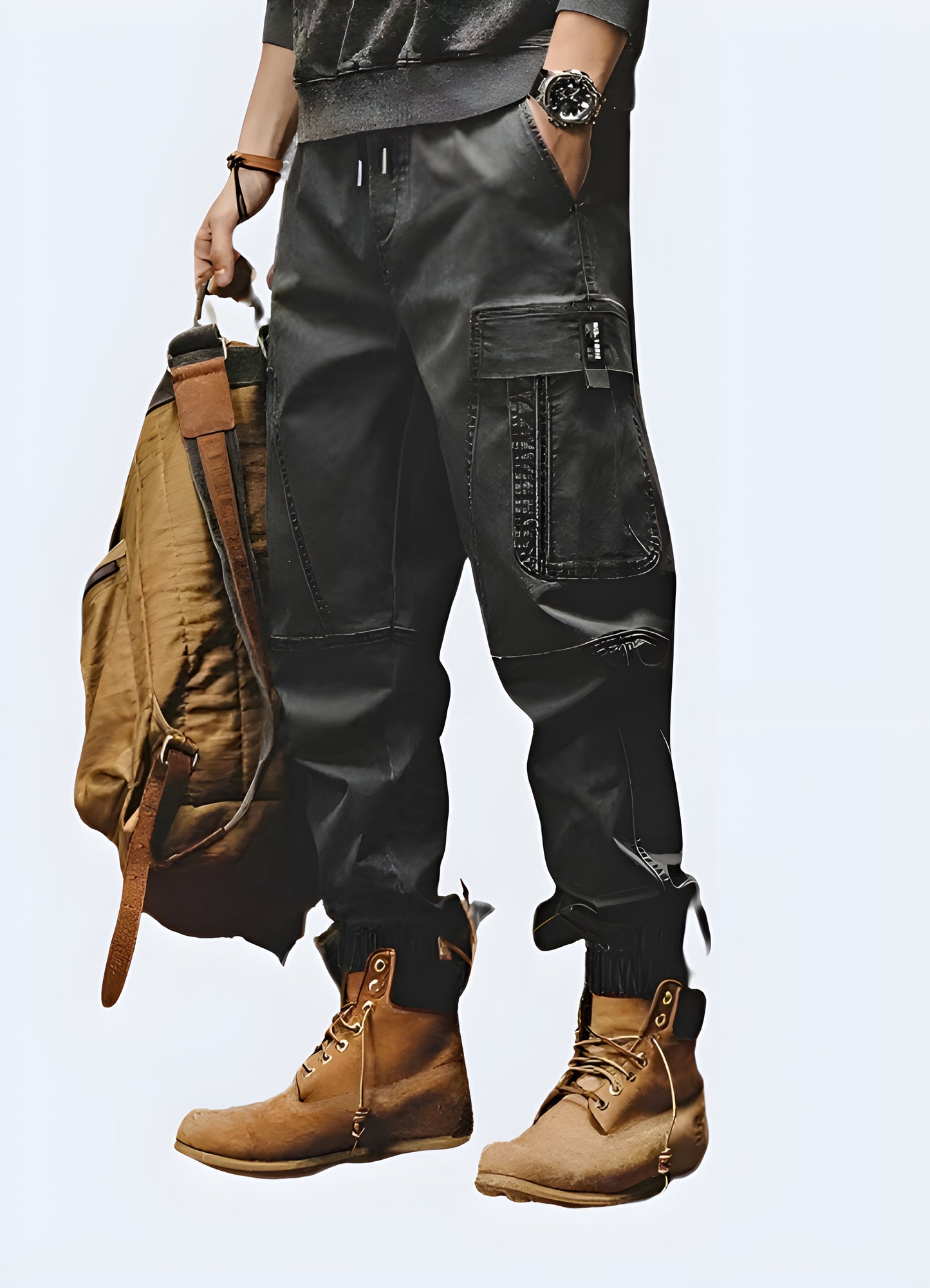 Drawstring closure, gentleman style surplus airborne vintage pants.