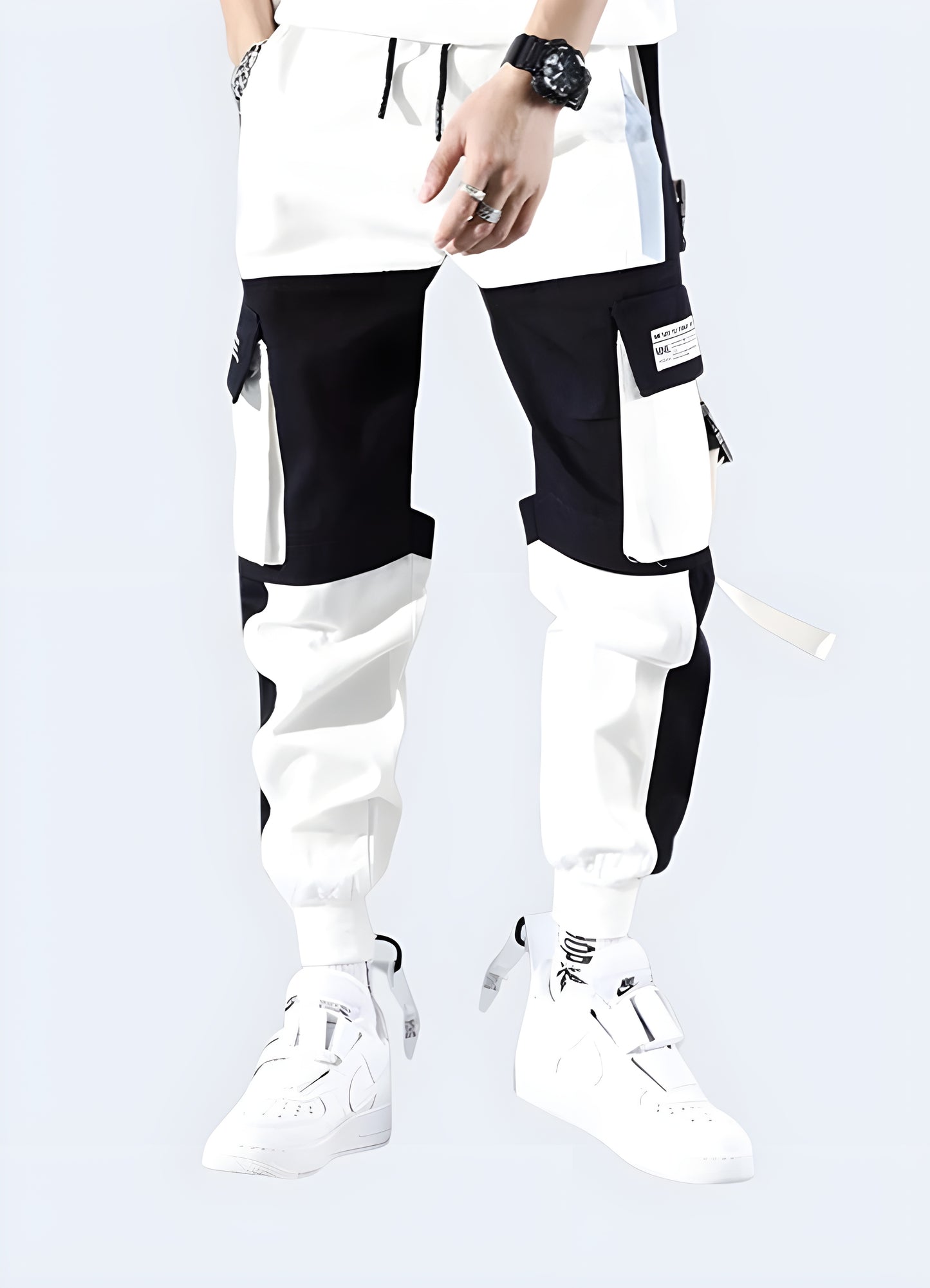 Stealth meets style in these crisp white techwear pants, built for urban agility and futuristic flair.