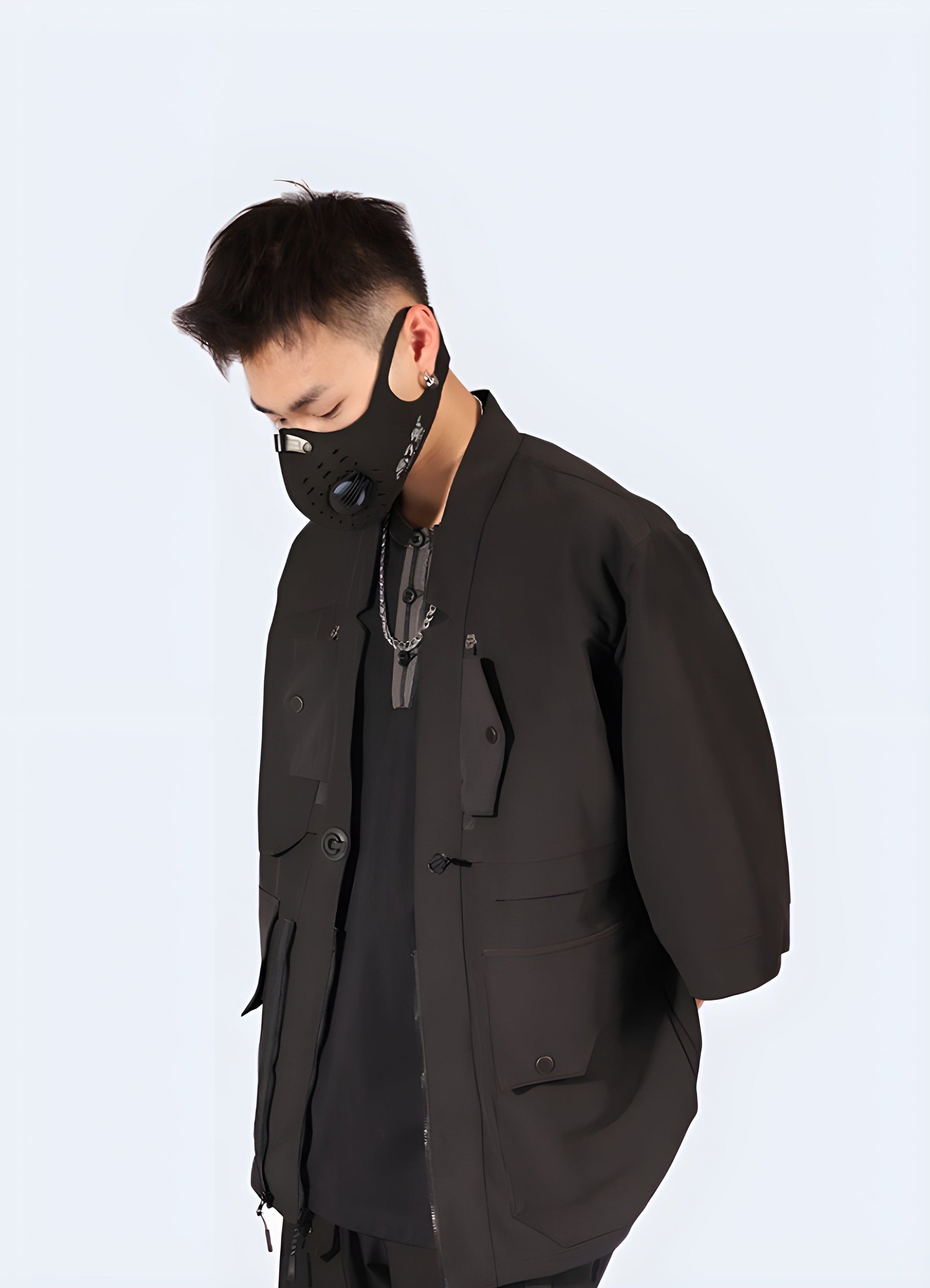 Embrace the future of protection with this stylish and functional mask.