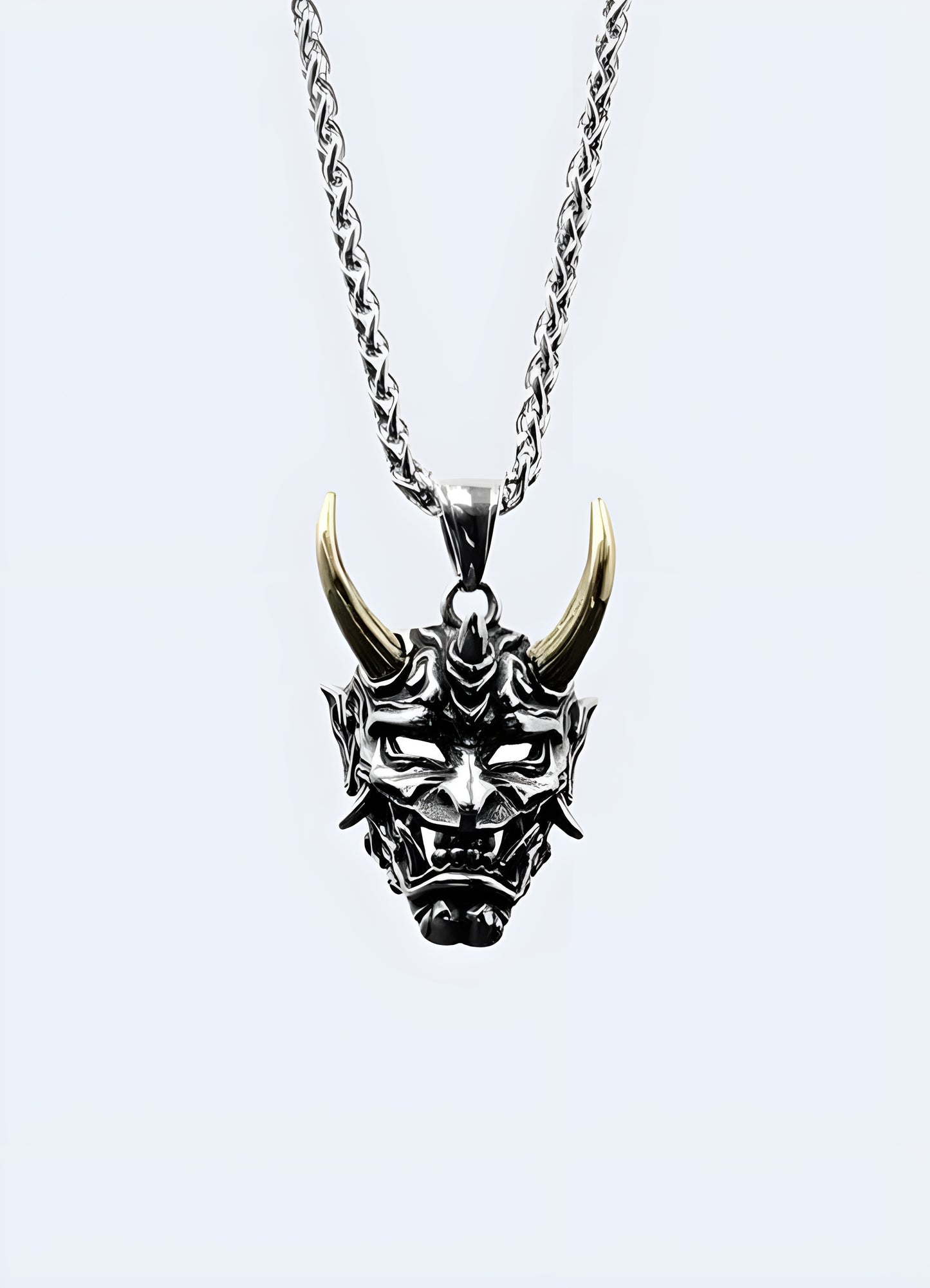 Adjustable 16-20” length oni necklace gold.