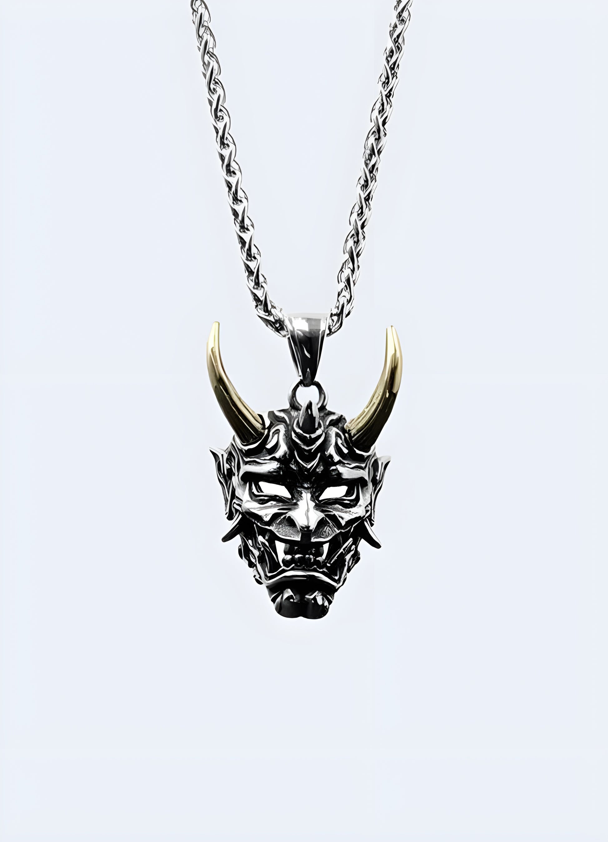 Adjustable 16-20” length oni necklace gold.