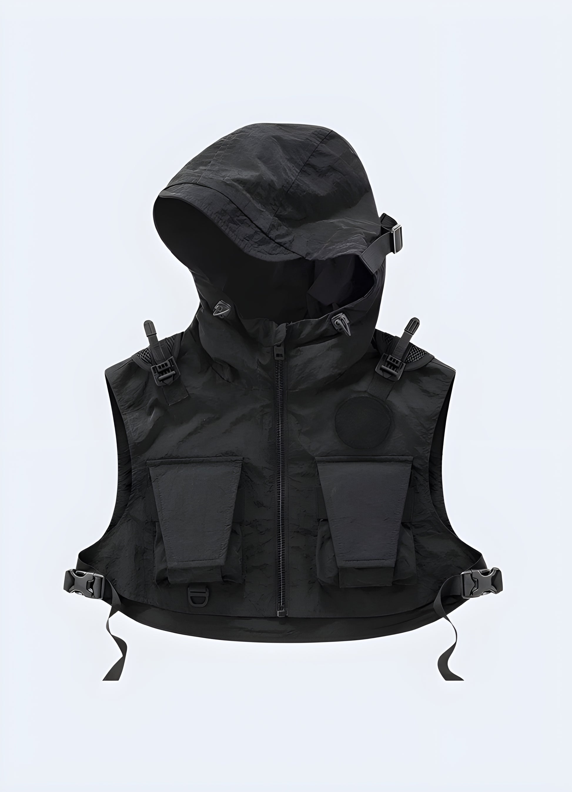 Rugged vest looks straight out of mad max.