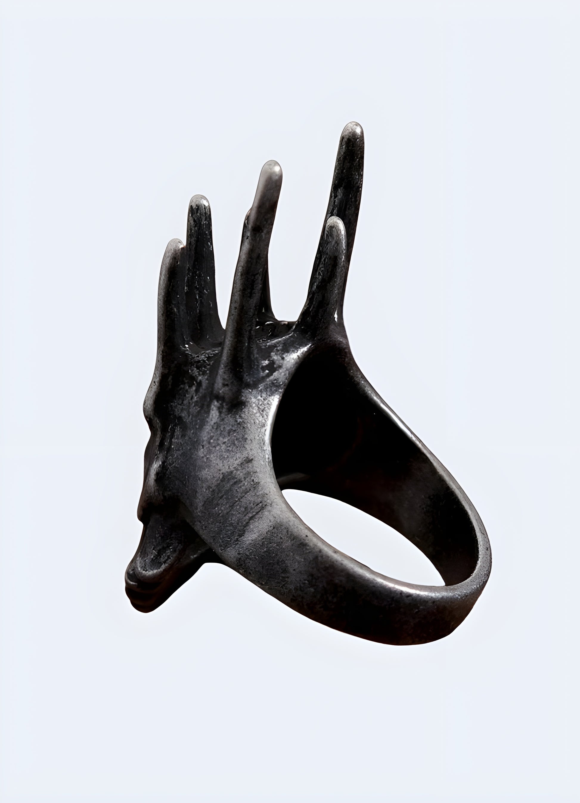 Stainless steel fantasy style sauron ring.
