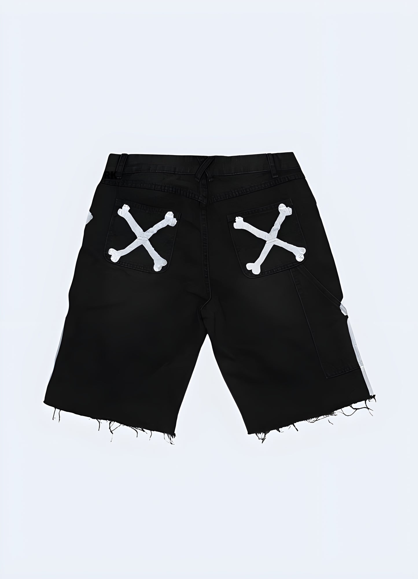 All-over skeleton rib print shorts.