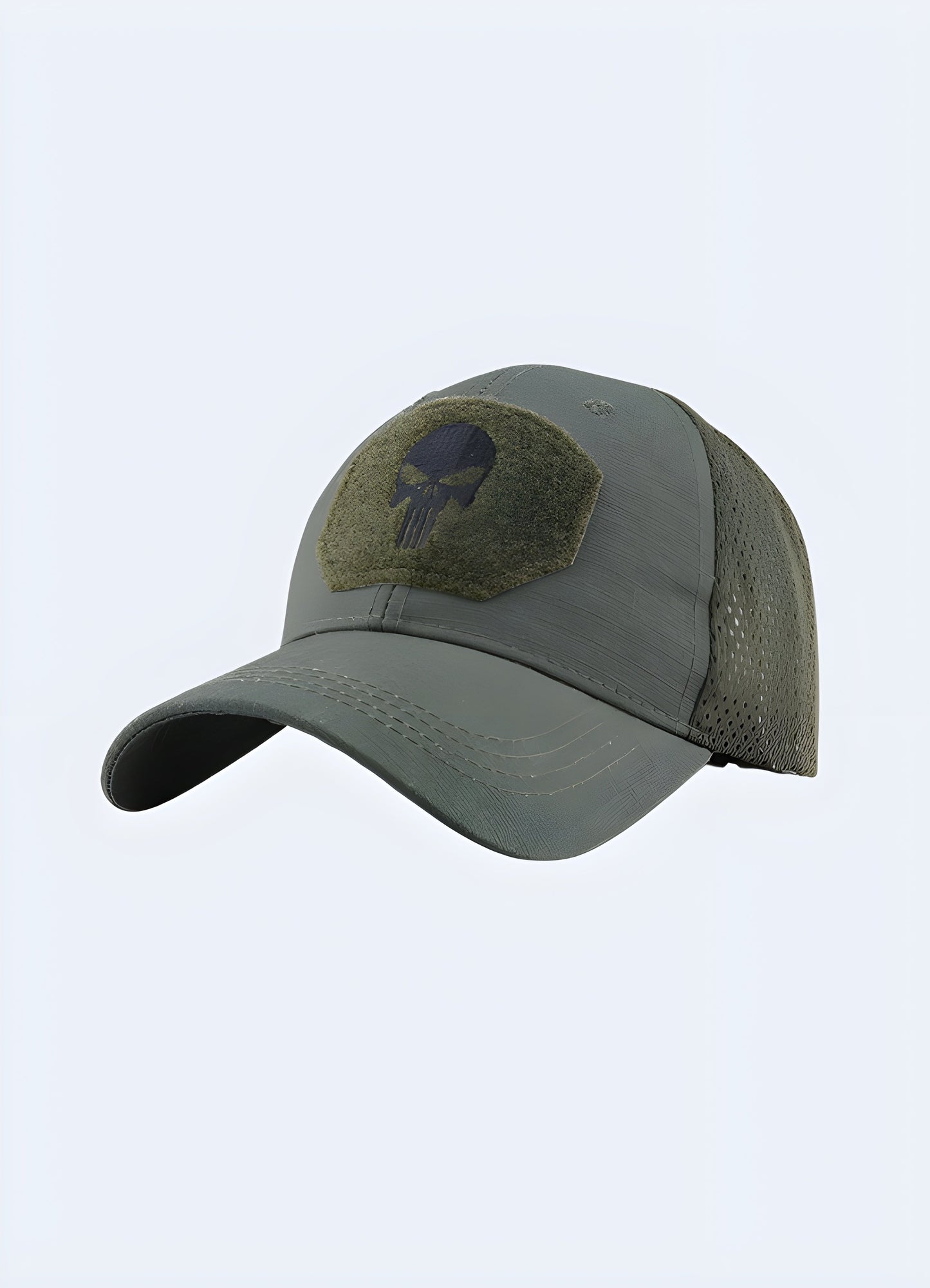 Stay dry and comfortable during intense activities with the moisture-wicking sweatband of the tactical skull cap.
