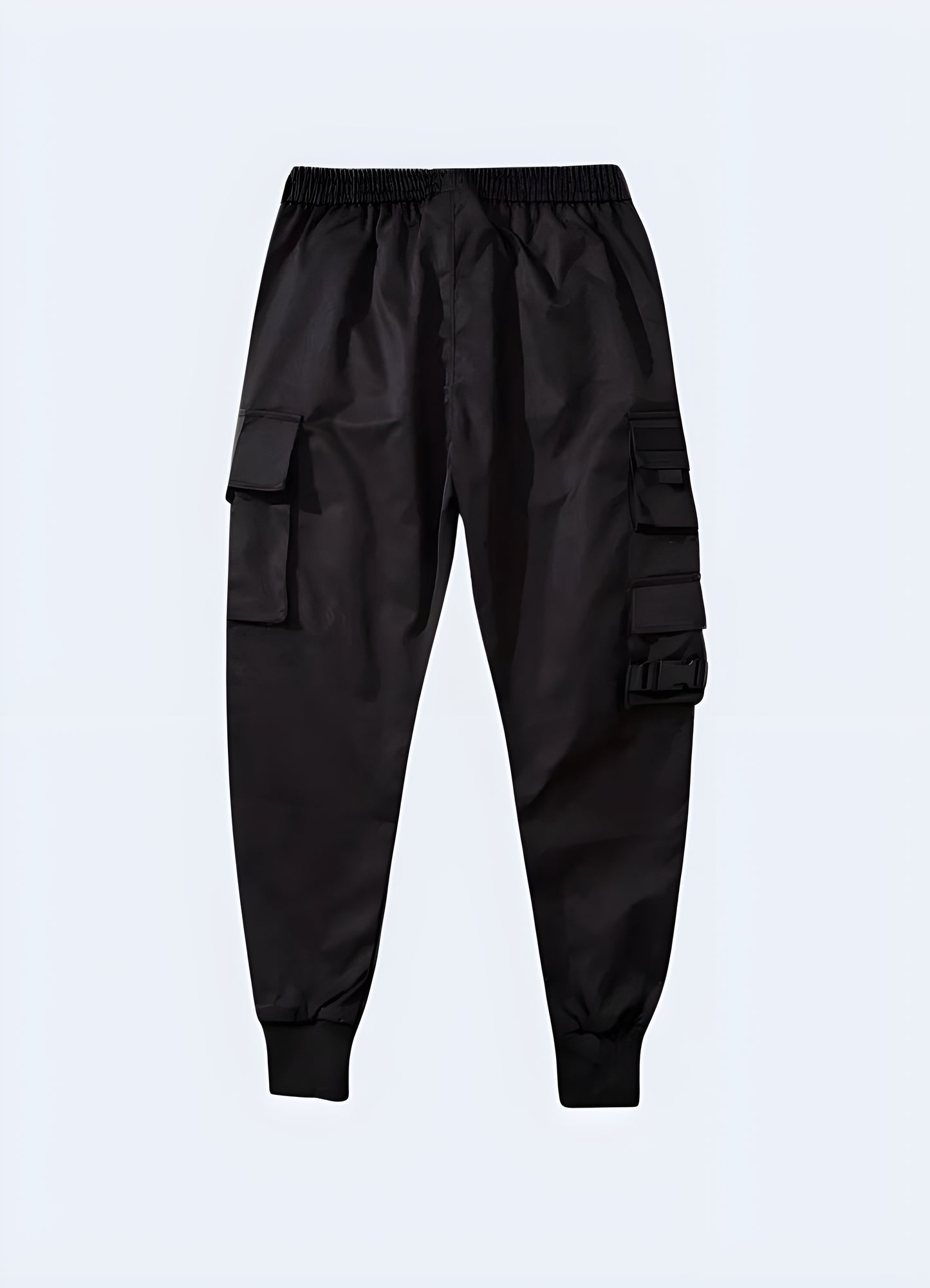 Durable stretch denim black techwear jeans.
