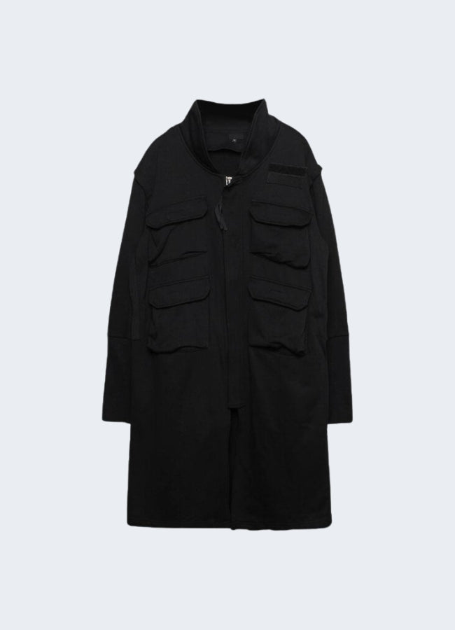 Techwear long coat, designed for all-day wearability and a relaxed silhouette.