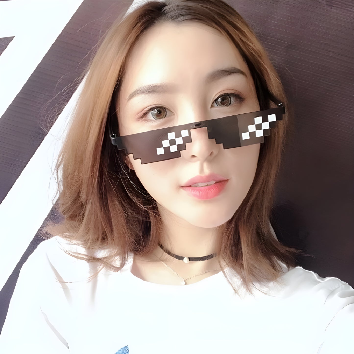 Glossy gunmetal frame one size fits most.