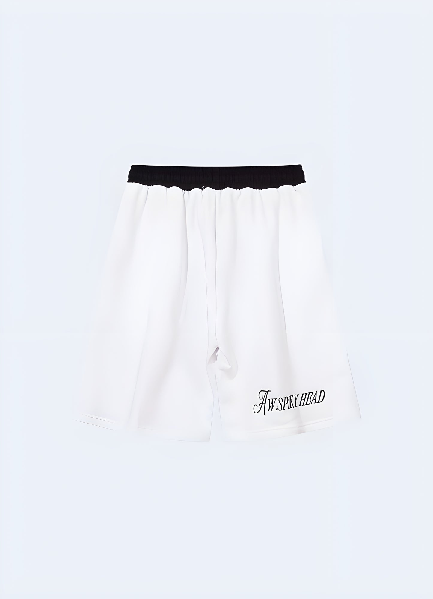 White denim with studded belt loops.