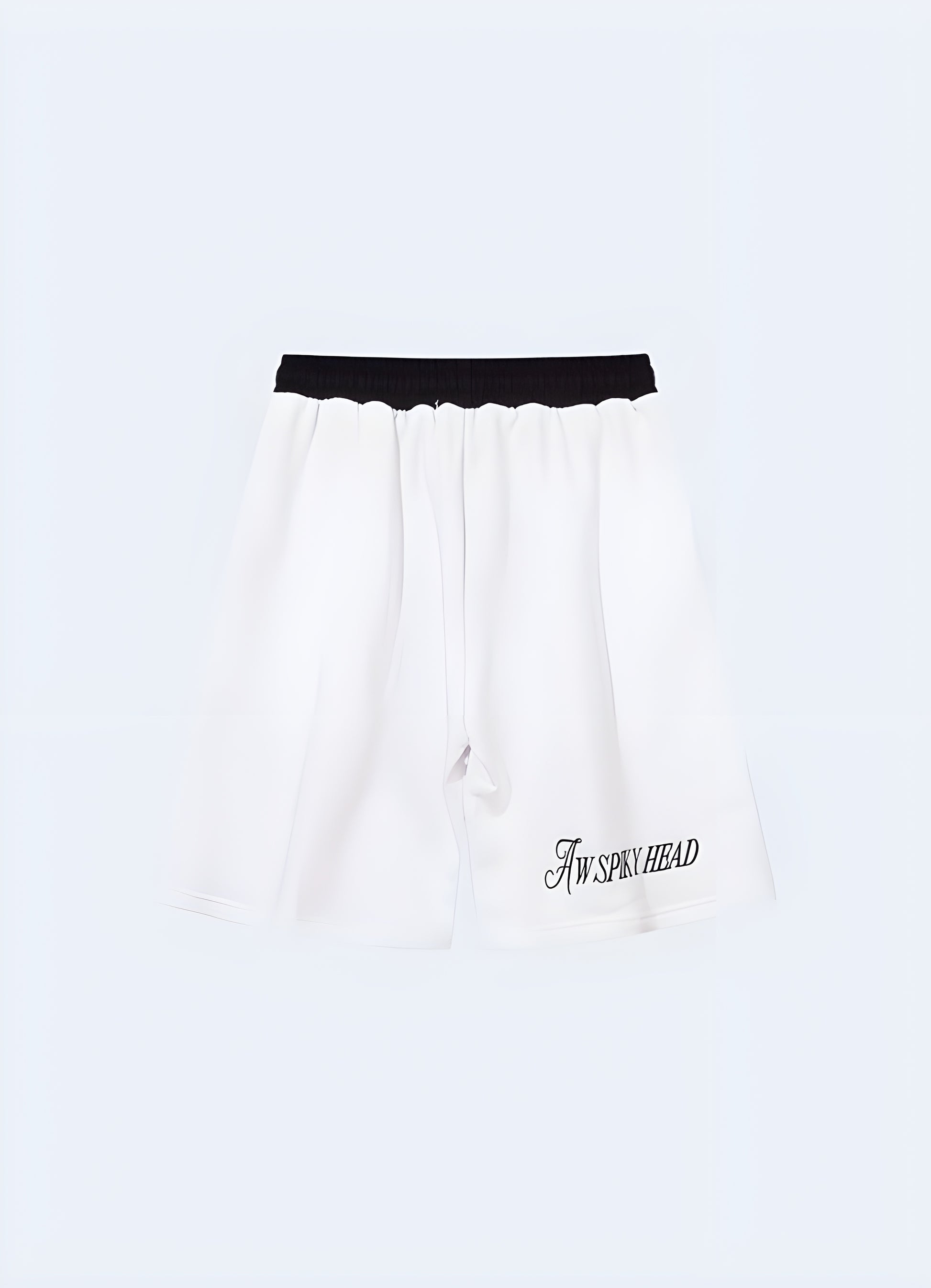 White denim with studded belt loops.