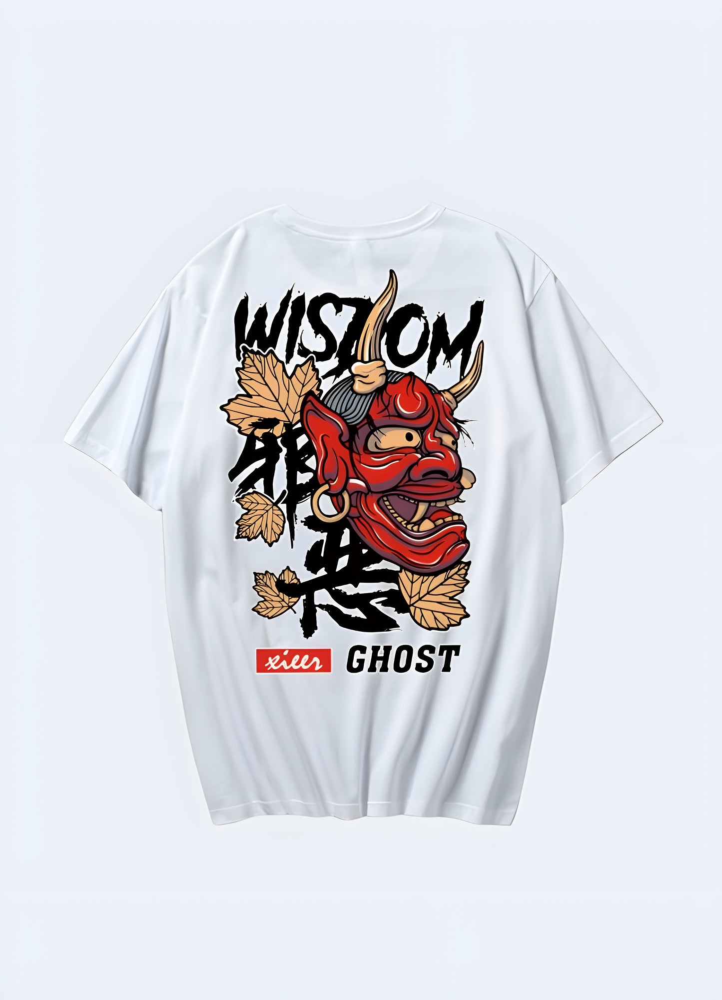 This bold graphic tee features a menacing oni mask, sure to turn heads.