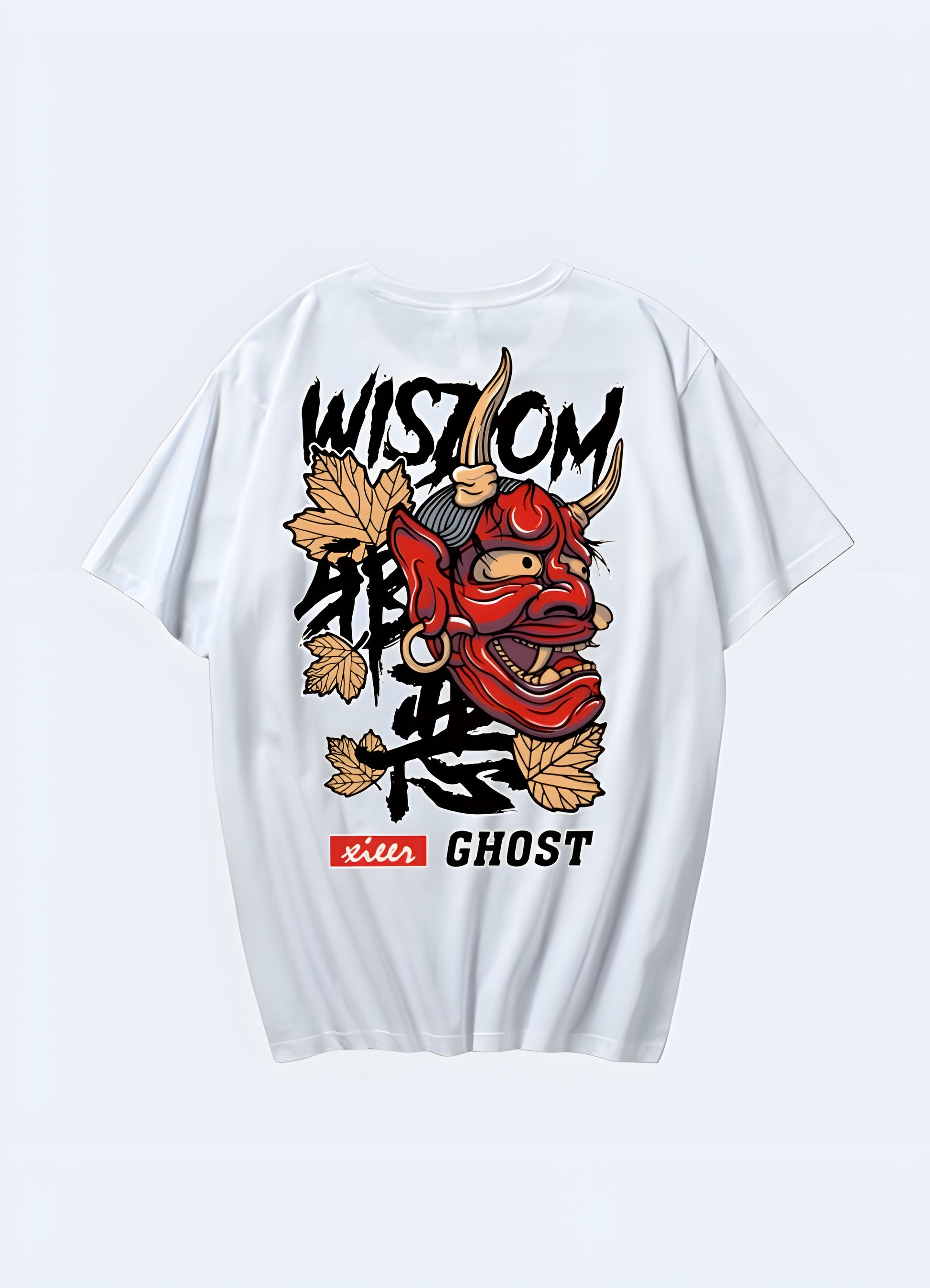 This bold graphic tee features a menacing oni mask, sure to turn heads.