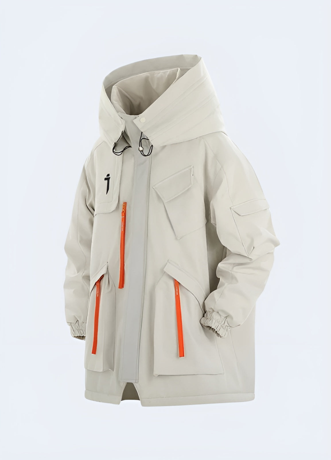 Enshadower jacket zippered pockets essentials white front view.