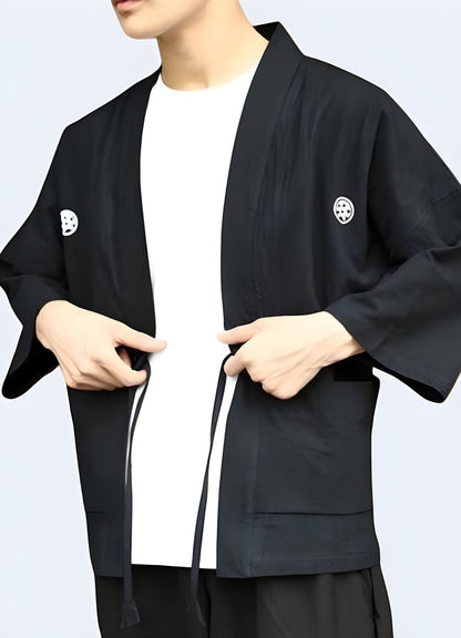 Men wearing zippered pockets killwinner jacket black.