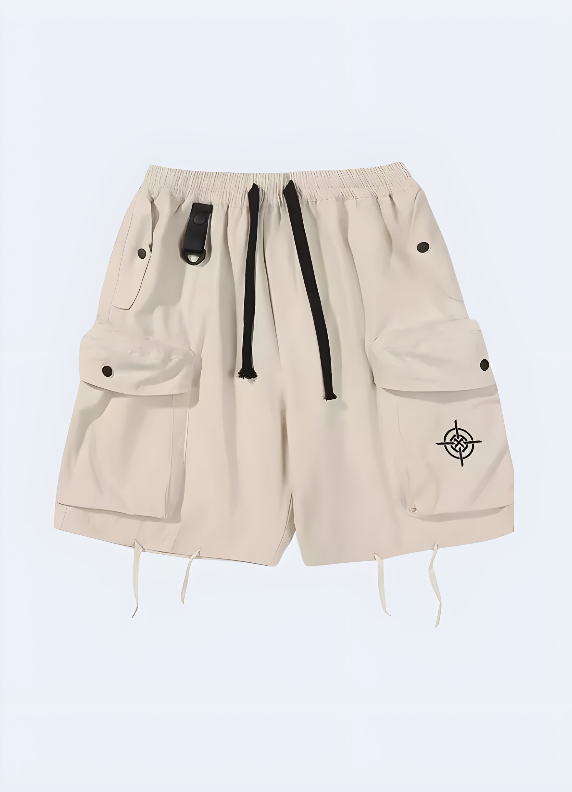 These shorts, embodying a harmonious fusion of tactical clothing aesthetics.