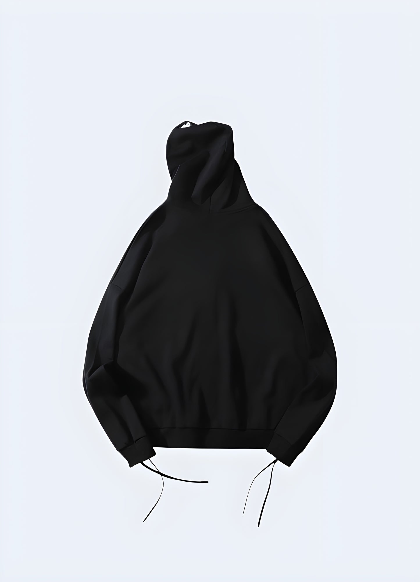 Loose vintage fit crafted for men black grunge hoodie.