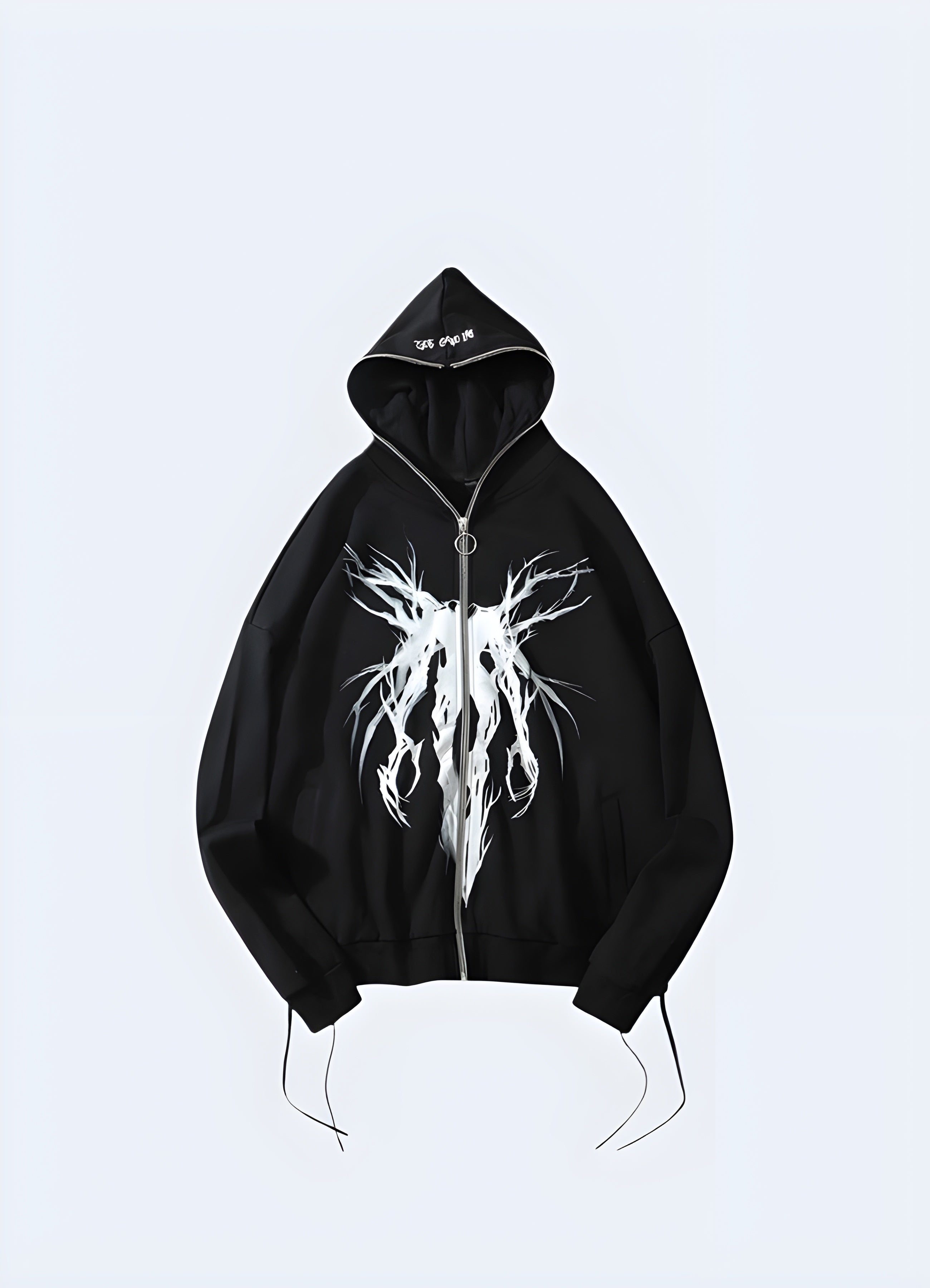 Grunge zip up hoodie sale