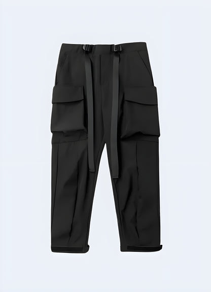 Move freely and conquer any mission in these comfortable black tactical pants.