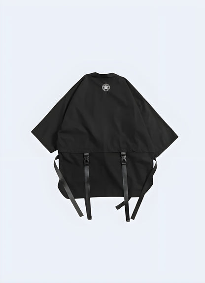 This black techwear kimono is a must-have in your wardrobe.