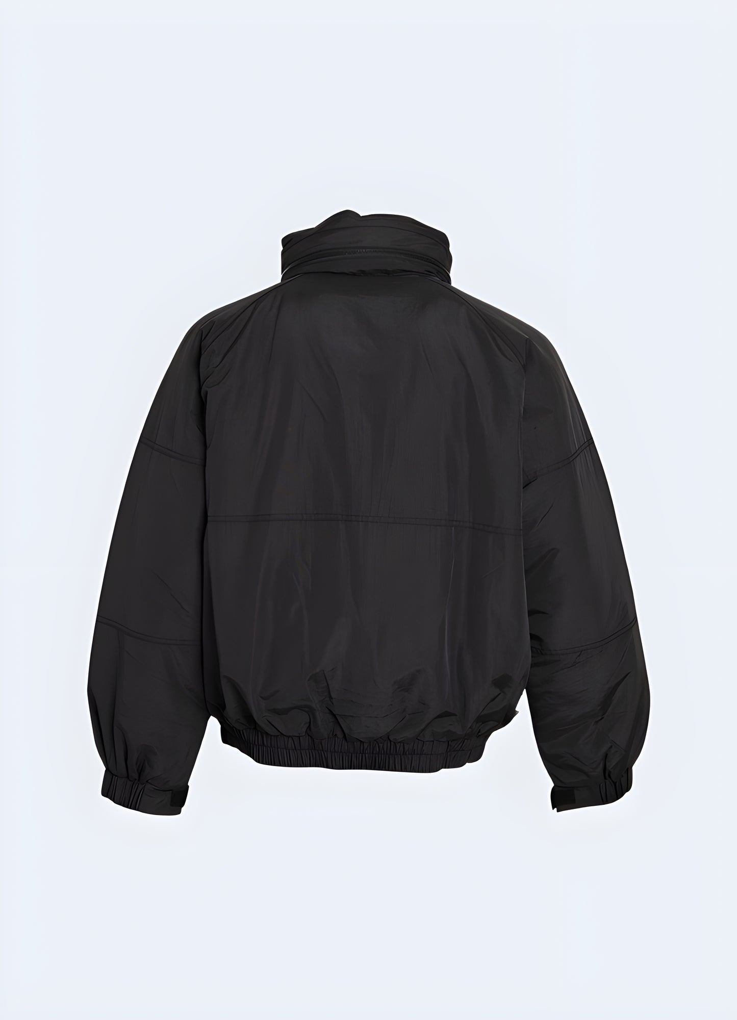 Versatile black utility jacket with epaulets.