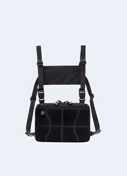 The casual chest bag is also comfortable to wear, with adjustable straps that allow you to customize the fit.