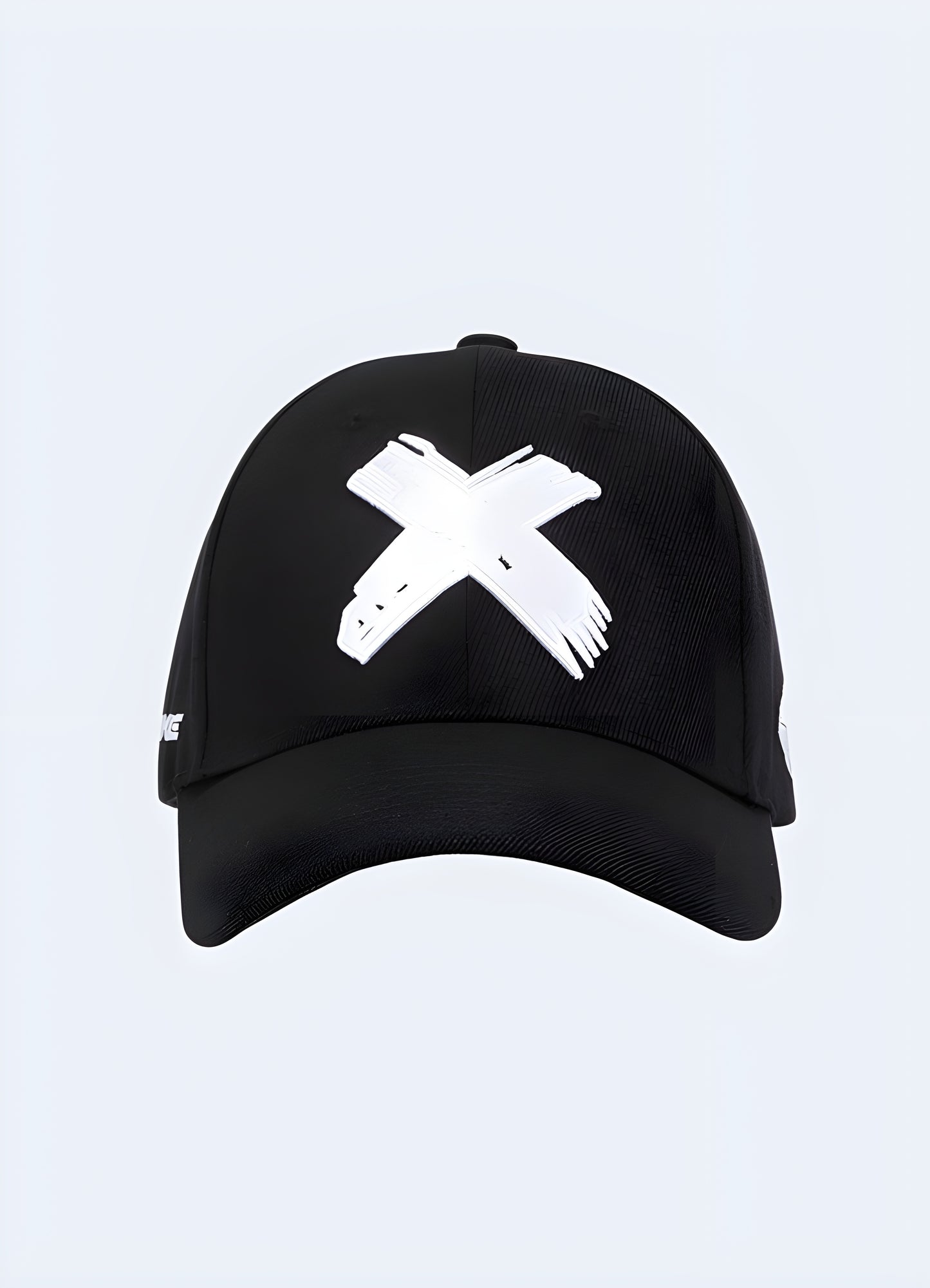 Sleek baseball cap with bold cross logo patch, perfect for casual style.