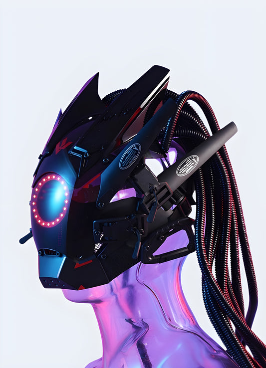 Unleash your inner futuristic being with this angular cyber mask.