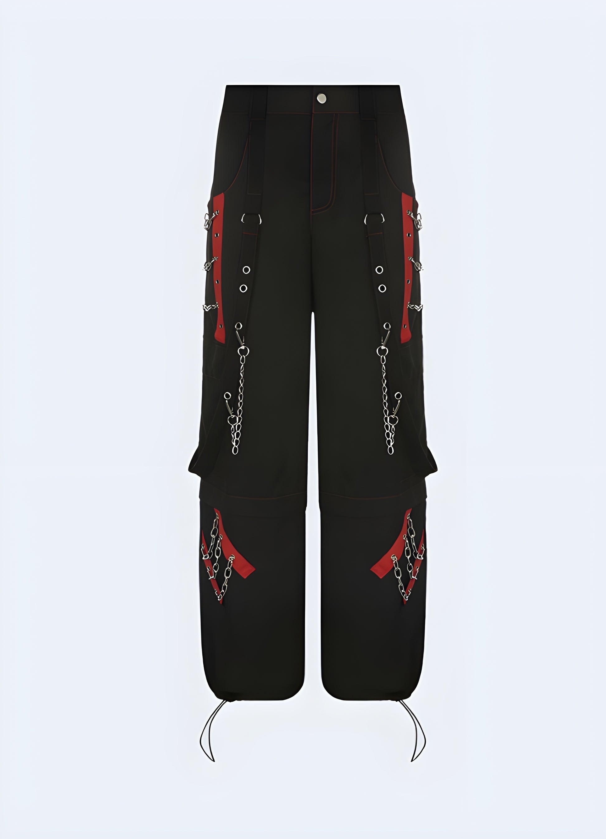 Cyberpunk pants women patchwork Pattern style.