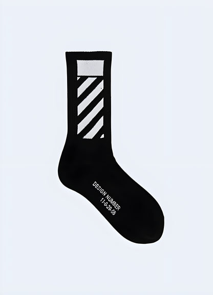 Cyberpunk-inspired socks with edgy designs and high-tech aesthetics, perfect for sci-fi fans and fashion.