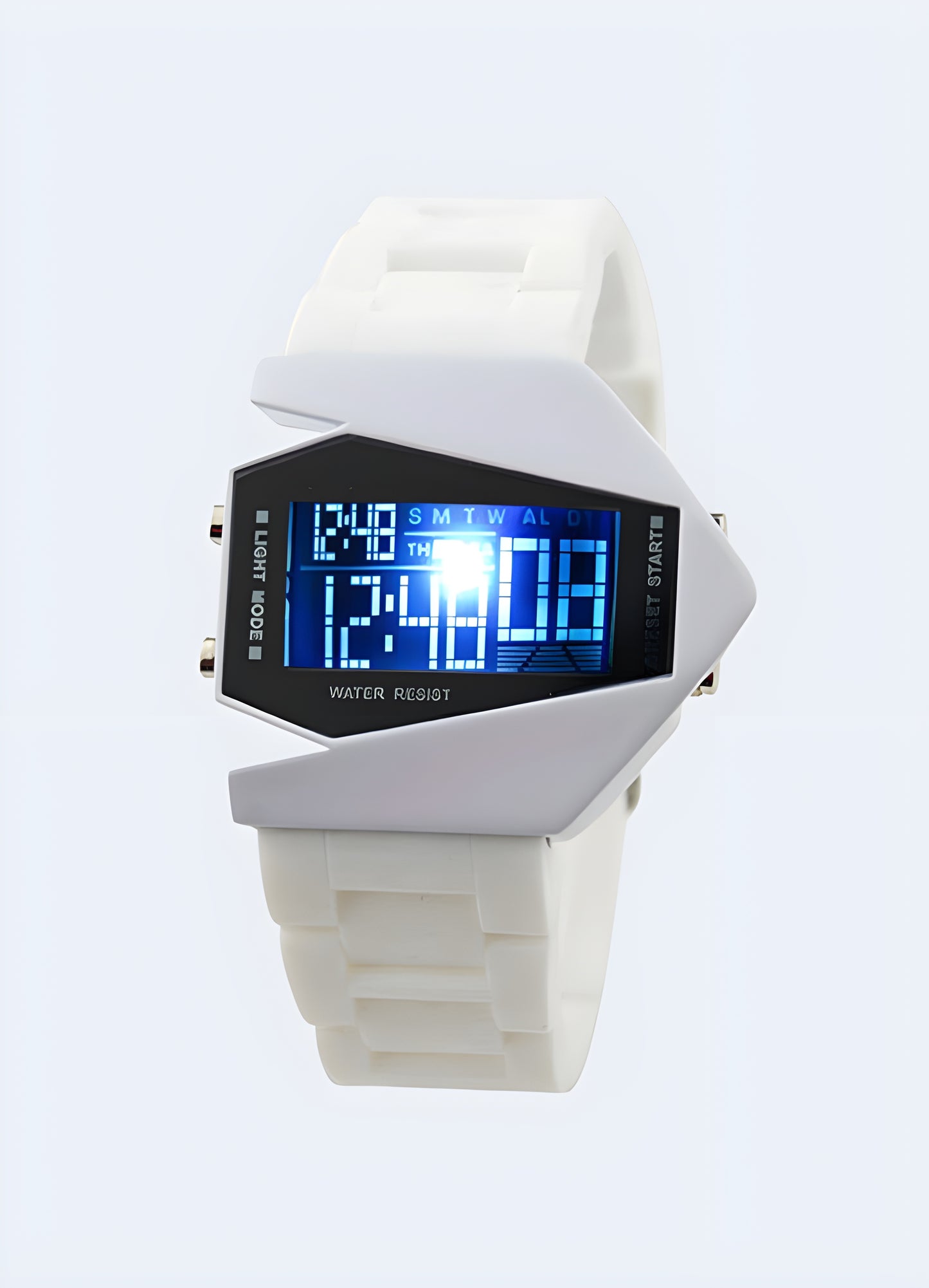 Cyberpunk style watch LED display buckle clasp type.