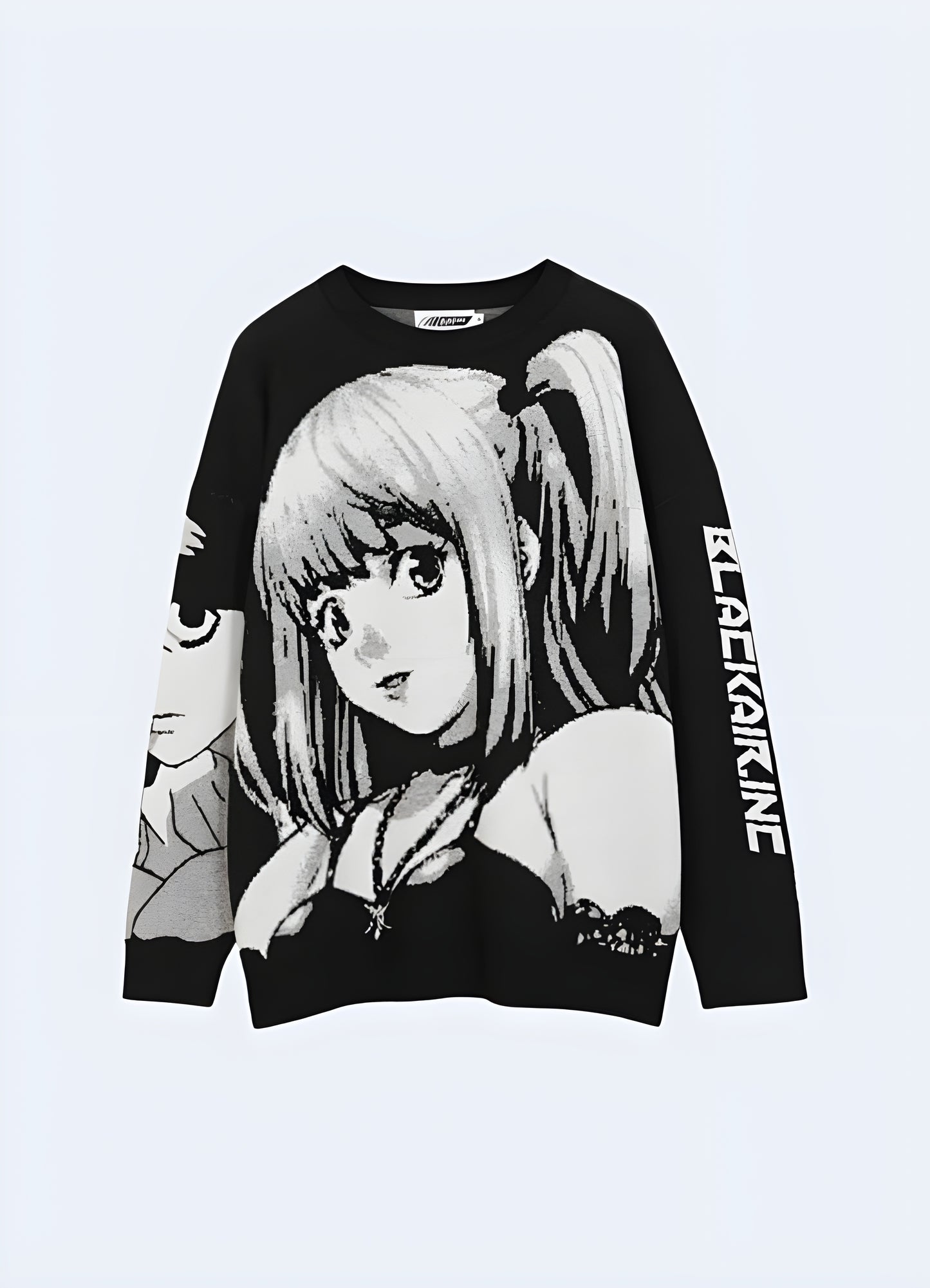 The death note pullover boasts of a beautifully crafted embroidery of misa amane on the front.