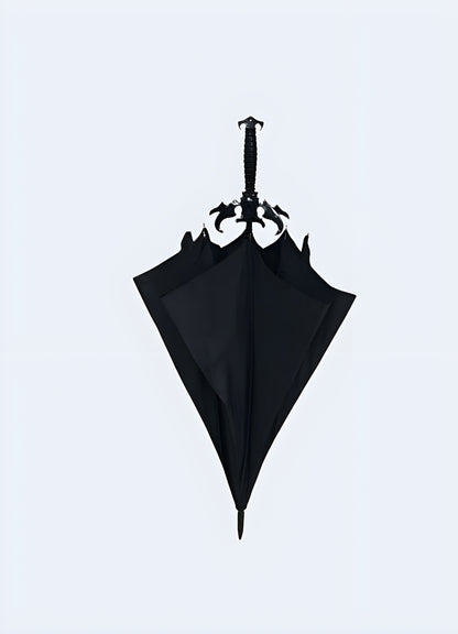 Demon slayer sword umbrella black front view.